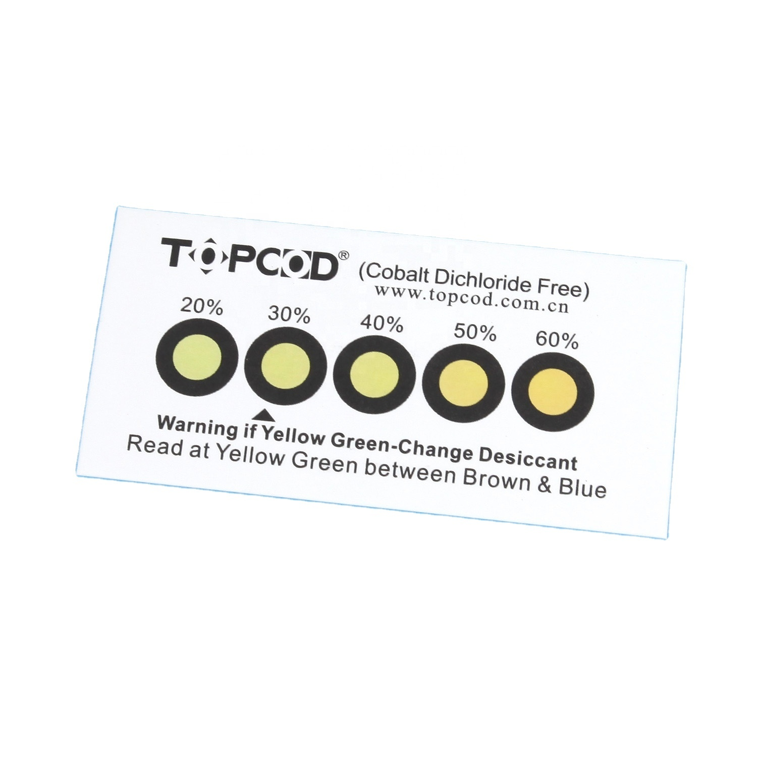 Yellow To Green Cobalt Free Halogen Free Humidity Indicator Card